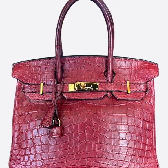 Hermes Handbags - Hermes Red Crocodile & Gold Hardware Birkin 30